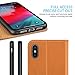 SHIELDON iPhone Xs Case, iPhone Xs Wallet Case, Genuine Leather Flip Magnetic Book Design Auto Sleep Wake Credit Card Slots Shock-Absorbing Protective Case Compatible with iPhone Xs (5.8 inch) - Brown