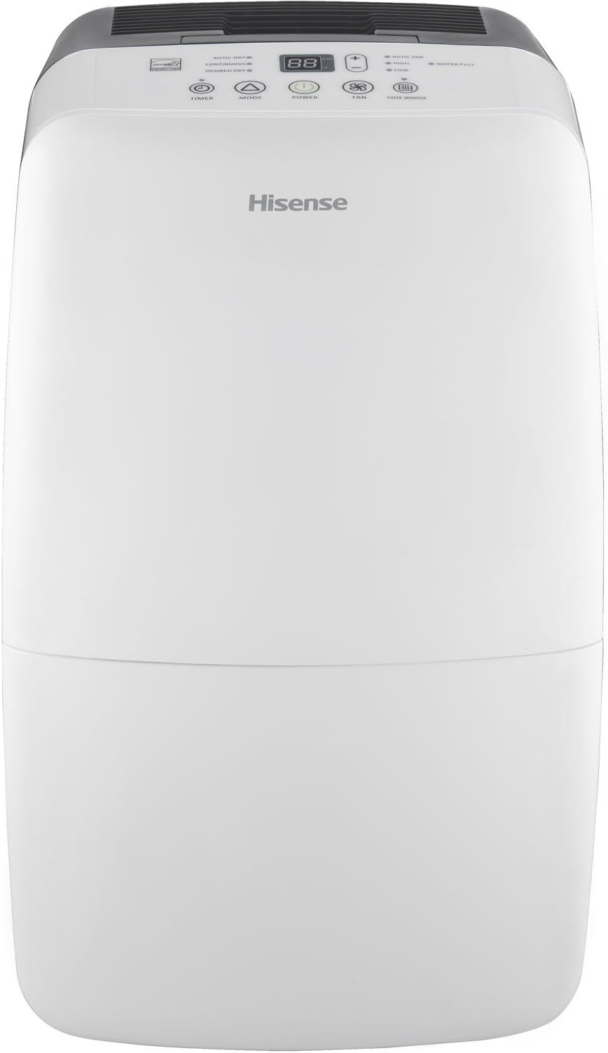 Hisense DH-50KP1SDLE Energy Star 50-Pint 2-Speed Dehumidifier with Built-In Pump