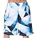 ZENCO Men's Jayden Triangle Geo Print Elastic Waistband Swim Trunks, Blue, L