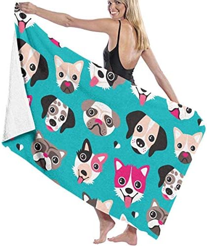 ペットの犬の顔 バスタオル タオル カバー毛布 大放出セール 強い吸水力 プール 色あせしない ホリデーギフト ビーチ