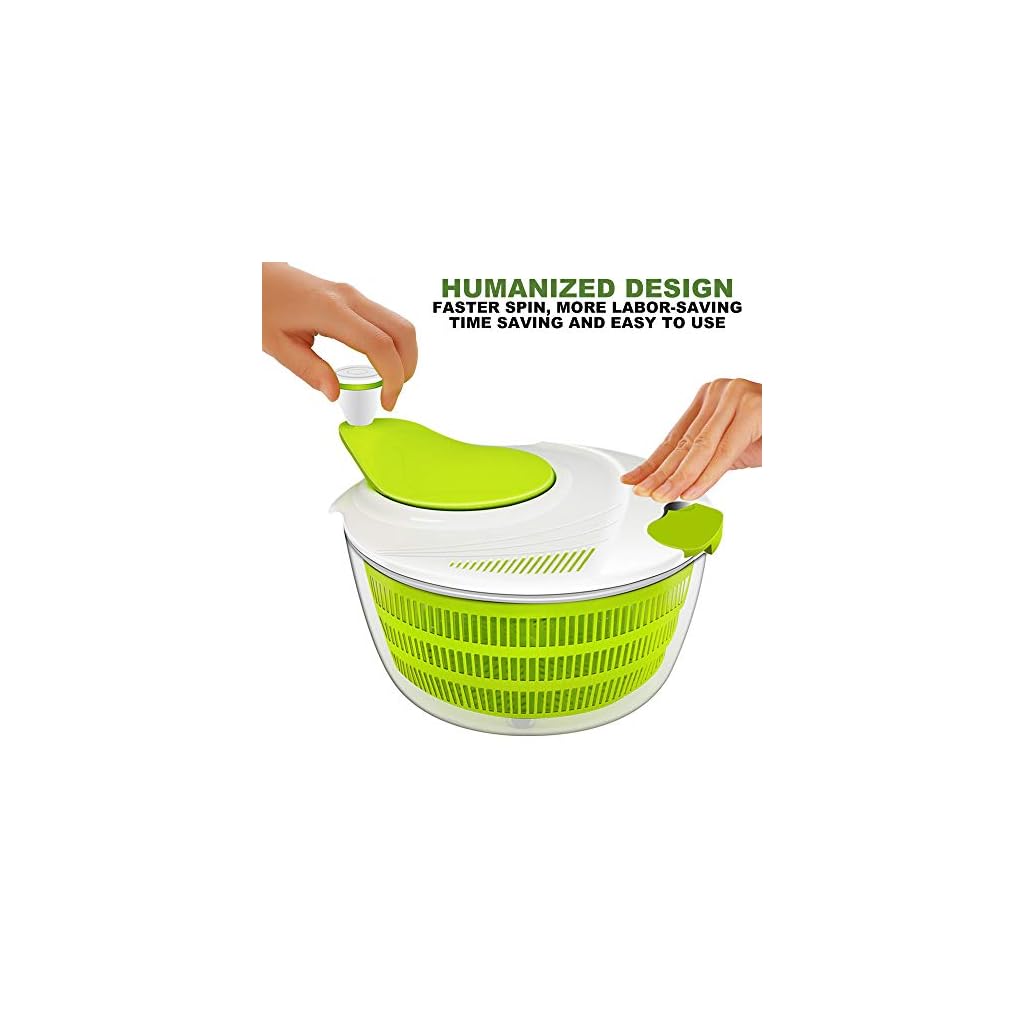 Kasonic Salad Spinner with Vegetable Scissors Large Capacity; BPA
