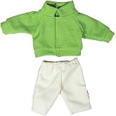 Miniland Clothes for 12 5/8 inches Doll - Green Mid-Season Jacket and Pants | Reborn Baby Doll Clothes, Clothing Accessory, Motor and Social Skills, +10 months, Life-Like Play, How to Dress