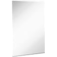 Hamilton Hills 30x40 inch Frameless Rectangular Mirror | Large Polished Glass Core Back, Lightweight Vanity Mirror | Beveled Bathroom Mirrors for Wall | Hanging Horizontally or Vertically Gym Mirror
