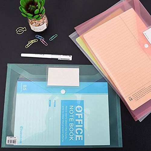 image for Agirlvct 10Pcs A4 Letter Size Transparent Plastic Envelope Folder with