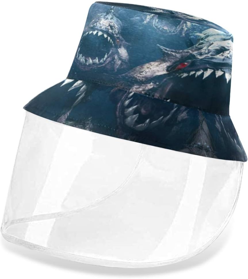 Nander Open Mouth Shark Protective Shield Hat Anti-Droplets UV Caps Outdoor Fisherman Hat,Detachable Washable