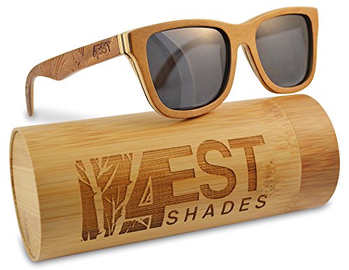 4est Shades Polarized Lenses Wood Sunglass, Brown Maple, Smoke Black