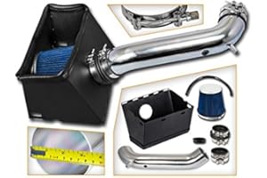 RTUNES RACING Cold Air Intake System with Heat Shield Kit + Filter Combo BLUE Compatible For 02-08 Dodge Ram 1500 4.7L V8 / 03-08 Dodge Ram 1500/2500 5.7L V8