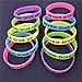 GOGO 10 PCS Never Give Up Silicone Wristbands, Glow-in-The-Dark Rubber Bracelets