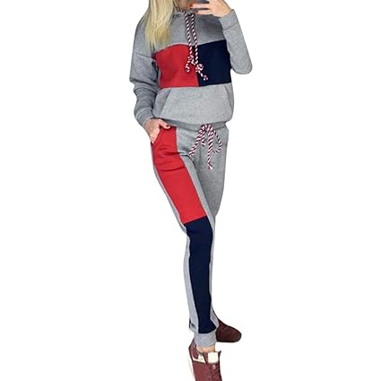 Worsworthy Traingsanzug Jogginganzug Sportanzug Damen Stretch Casual Sexy Lose -Trainingsanzüge 2 Teilig Sportanzug Frauen Fr