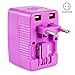 Yubi Power Dual Outlet Travel Adapter with 2 Universal Outlets - Built in Surge Protector and Neon Light Indicator - Foldable Prongs for Type A, C, G, and I Outlets | Works in 150+ Countries