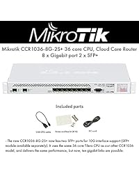 Mikrotik CCR1036   8 g 2s + 36 Core CPU, Cloud Core Router, 8 x puertos Gigabit, 2 puertos SFP +, visualización táctil a color LCD, 4 GB.