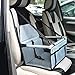 WOPET Deluxe Portable Pet Dog Booster Car Seat with Clip-On Safety Leash and Zipper Storage Pocket– Perfect for Small and Medium Pets up to 30 lbs (Grey)