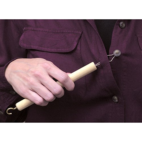 DMI Dressing Stick, Button Hook and Zipper Pull, Durable Wood Handle, Dressing Aid for Limited Mobility