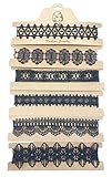 6pcs Black Lace Floral Choker Punk Gothic Tattoo Necklace for 80s 90s Women Girls