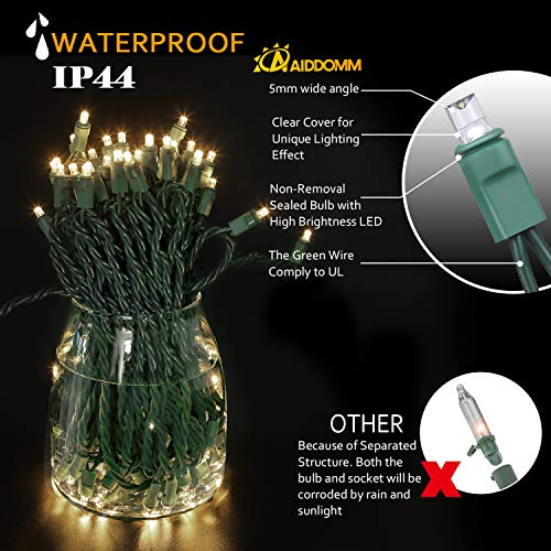 25ft 50 Count Warm White LED Christmas Lights Outdoor Indoor