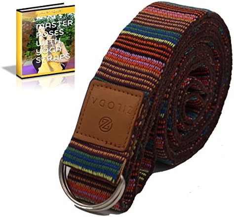 Ziloda Unique 8ft D-Ring Buckle Yoga Strap - Durable - For Stretching and Flexibility - Especially Suitable for Yoga/ Pilates Beginners - 100% Refund Guarantee (No.1)