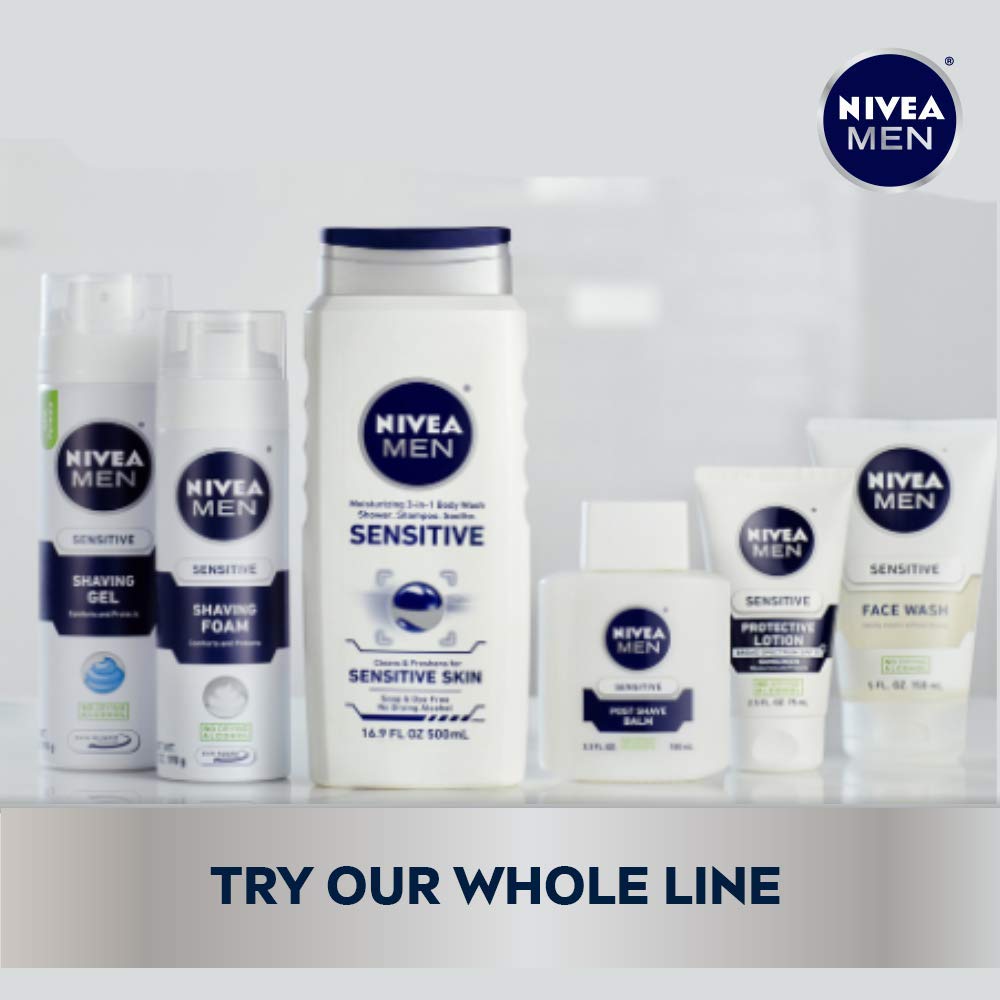 NIVEA Men Sensitive 3-in-1 Body Wash 16.9 Fluid Ounce (Pack of 3) : Bath And Shower Gels : Beauty