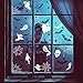 jollylife 174PCS Halloween Spider Webs Window Clings Decorations - Spiders Ghosts Bats Decals Haunted House Party Ornaments