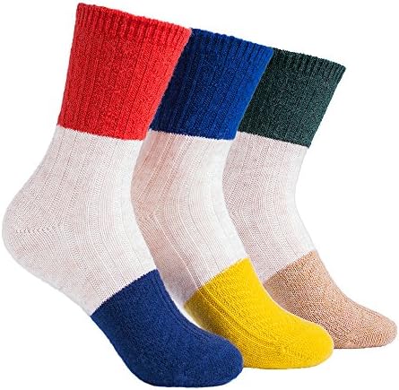 3 Pairs Women's Winter Merino Wool Socks - Soft Casual Crew Socks Suit for Cold Weather