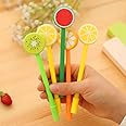 Sencoo 4 pack Blue Gel Ink Pens Cartoon Stationery Friut Watermelon Orange Kiwi Lemon Pens School Kids Gift Children Cute Pen