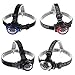 TigerTu Head Light LED 3 Modes Switch Light Headlamp, Red/Blue/Black/Silver, 4 Piece