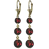 Galaxy Gold GG 14k Solid Gold Chandelier Earrings with Garnets