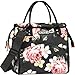 Kaome Lunch Bags for Women, Reusable Insulated Lunch Box, Double Zippers Wide Open Lunch Cooler Container Bag, Durable Leakproof Picnic Bags for Men Work School Outdoor Flower (Pink)
