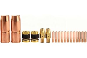 HASWELD 16PK .035 Mig Gun Kits Contact tip 000068 Nozzle Diffuser 169728 Adapter 169729 for Miller Millermatic 200/210/211/212/250/251 Welder M25 M40 AND Hobart MIG Gun