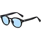 Retro Round Oval Sunglasses For Men Women Trendy Vintage Circle Glasses Tint Lens Colorful See Through UV400 Eyewear