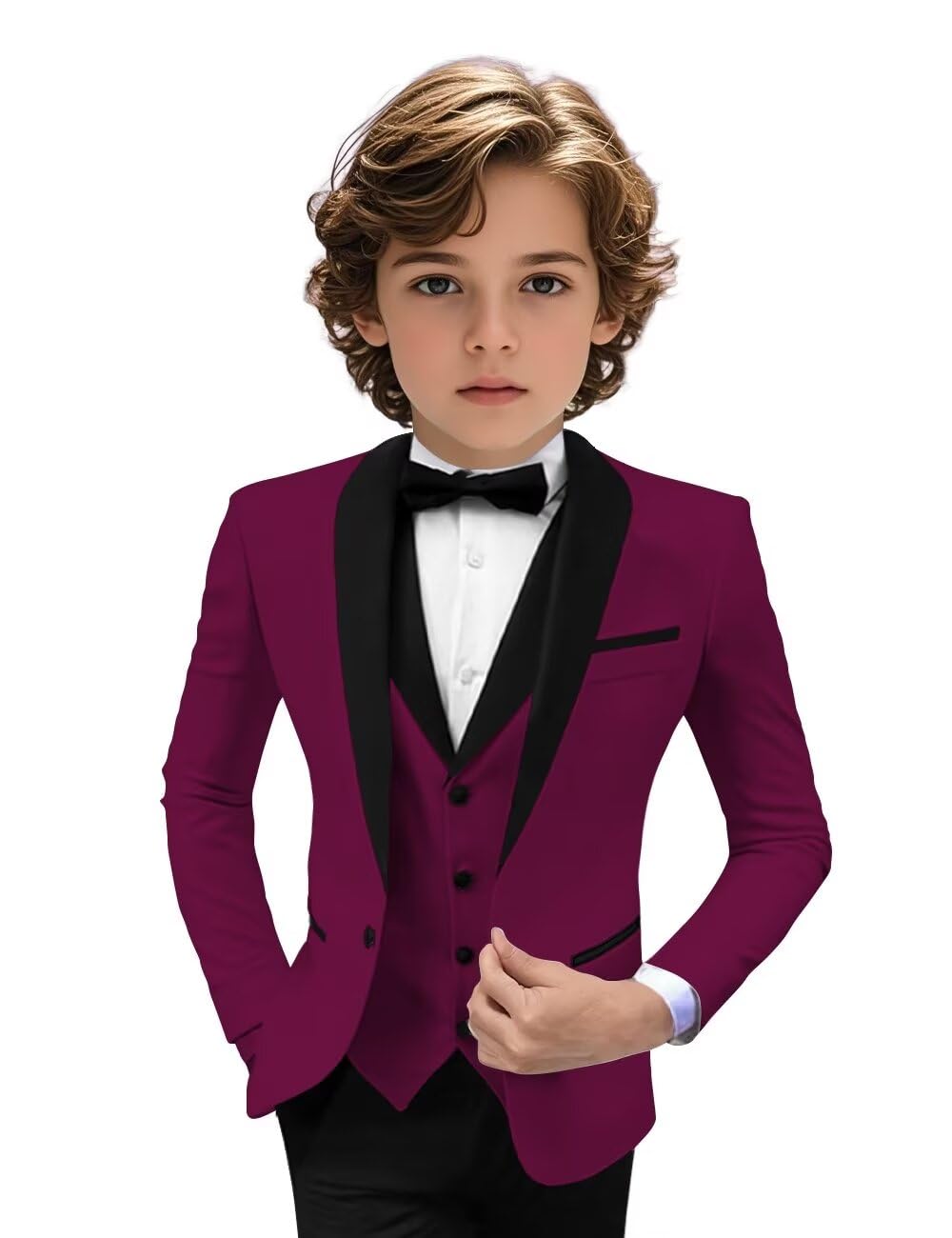 Tuxedo Suits for Boys 3 Pieces Slim Fit Boys Formal