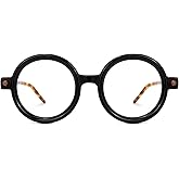 Zeelool Vintage Thick Round Eyeglasses Frame for Women Men with Non-prescription Clear Lens Rahman ZJGX633614