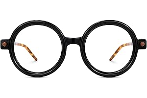 Zeelool Vintage Thick Round Eyeglasses Frame for Women Men with Non-prescription Clear Lens Rahman ZJGX633614