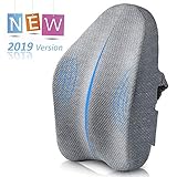 Villsure Lumbar Support Pillow, Bamboo Charcoal Fiber Ergonomic Design Back Cushion for Low Back Pain Relief with Adjustable Elastic Straps, Orthopedic Backrest for Office Chair, Car Seat, Wheelchair