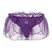 Crossdress Panties Feeshow Men's Jockstrap Lace Briefs Sissy Pouch Underwear Ruffle Skirted Purple X-Large