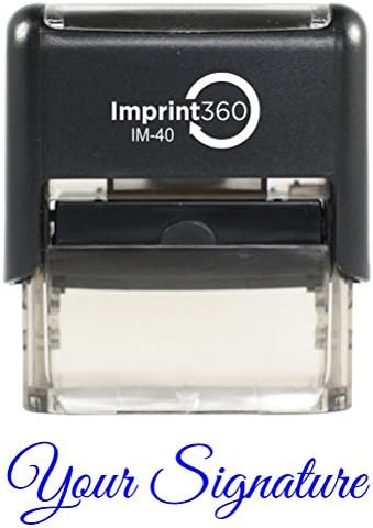 IMPRINT360, Custom Signature Stamp (BLUE INK) - Self-Inking Stamps are Perfect for Fast, Repetitive Stamping.