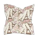 XLING Fashion Square Scarf Floral Flower Paris Eiffel Tower Pattern Lightweight Sunscreen Silk Scarves Muffler Hair Wrap Headscarf Neckerchief for Women Men XLING Fashion Square Scarf Floral Flower Paris Eiffel Tower Pattern Lightweight Sunscreen Silk Scarves Muffler Hair Wrap Headscarf Neckerchief for Women Men