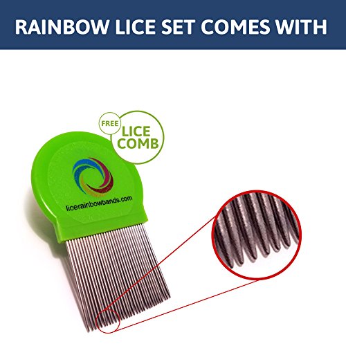 Lice Kit Rainbow Bands, Nit Treatment Kit + Comb, Safe Healthy and