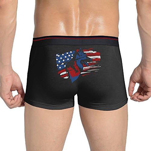 YWHmn American Flag German Shepherd Men's Comfort Underwear Basic Brief