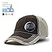 Vintage Washed Cotton Twill Distressed Trim Visor Baseball Cap w/ Adjustable Velcro (Various Colors) (Brown/Brown/Khaki)