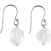 InfinityGemsArt Herkimer Quartz Earrings For Women Handmade Jewelry for Her Rough Gemstone April Birthstone Chakra Stones 925 Sterling Silver Christmas Gifts For Mom