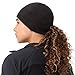 TrailHeads Women's Microfleece Ponytail Hat - Black Swirl