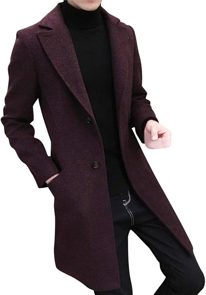 Amazon Mangjiu ロングコート 大きいサイズ メンズ 服 冬服 メンズ コート シンプル コート ビジネスコート ジャケット 秋冬メンズ フォーマルシングルブレストフィギュアオーバーコートロングウールジャケットプラス コート ジャケット 通販