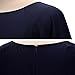 CHICFOR Ladies Elegant Half Sleeve Body-con Pencil Slim Fit Chiffon Dress (S, Navy Blue)