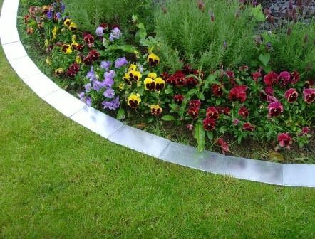 Metal Lawn Edging Silver Amazon Co Uk Garden Outdoors