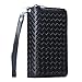 Galaxy Note 4 Case, TabPow Wave Zipper Cash Slot - [Card Slots][Button Closure] Flip PU Leather Wallet Case Cover with Detachable Magnetic Hard Case for Samsung Galaxy Note 4, Black
