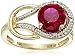 Amazon Collection 10k Yellow Gold, Gemstone, and Diamond Love Knot Ring