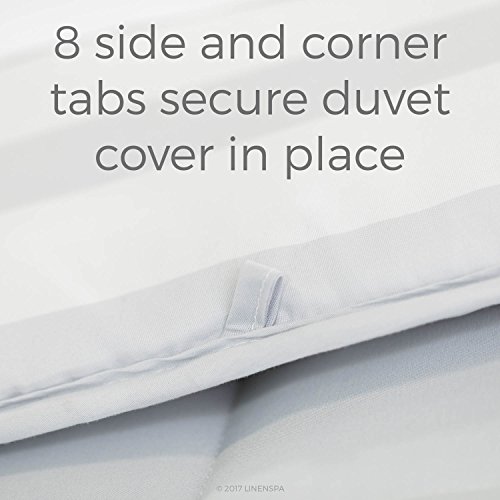 Linenspa Reversible Striped Down Alternative Quilted Comforter with Corner Duvet Tabs - Queen Size