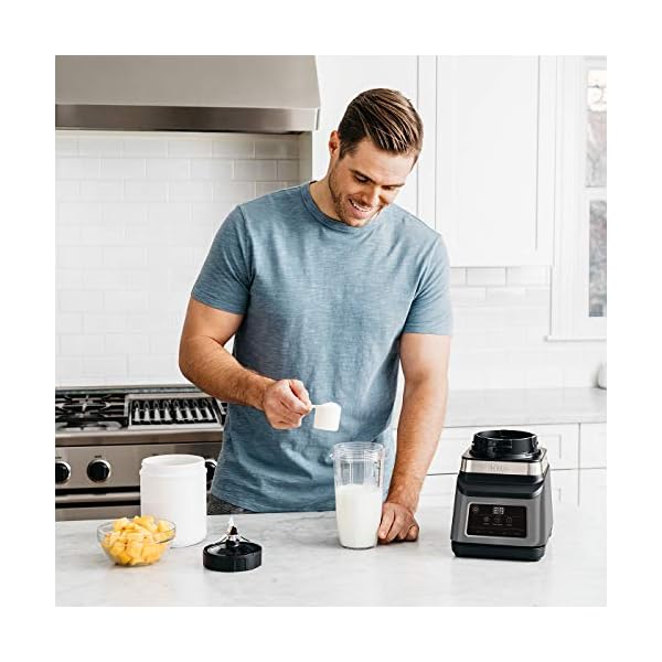 Ninja 2-in-1 Blender with Auto-iQ (BN750UK) 1200 W, 2.1 Litre Jug, 0.7 Litre Cup, Black/Silver