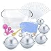 Caydo 85 Pieces DIY Soap Bath Bomb Mold Set with Instructions, 10 Pieces 3 Size DIY Metal Bath Bomb Molds, Shrink Wrap Bags, Gauge Spoon Set, Eyedropper Tools, Acrylic Bowl for Crafting Your Own Fizzl