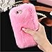 For Apple iPhone 6 6s 4.7'' Case, FLOVEME [Slim Fit] [Bling Diamond] Luxury Winter Soft Warm Faux Rabbit Fur Fuzzy Plush with Crystal Cute Bowknot Protective Back Cover for Girls Xmas Gift, Pink